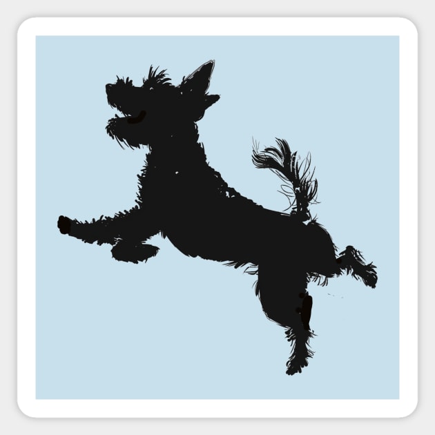 Silhouette of Toto Dog Sticker by TeeTrendz